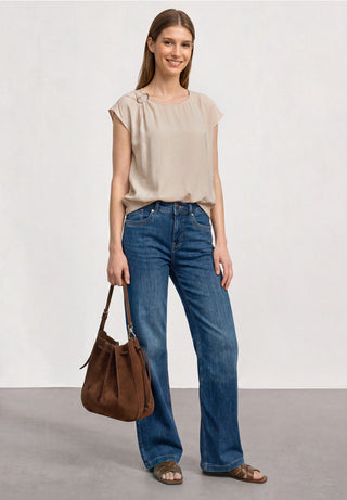 Shirt Blouse With Buckle | Clay Sand