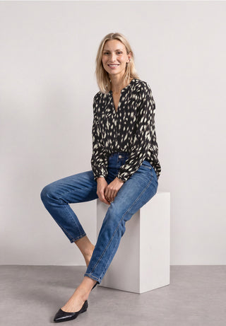 Splitneck Blouse | Black