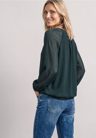 Chiffon Tunic Blouse | Stormy Green
