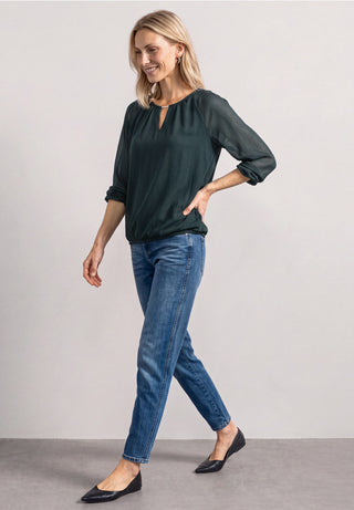 Chiffon Tunic Blouse | Stormy Green