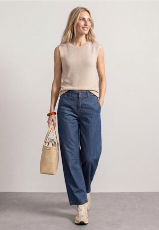 Style Emee Wide Leg High Waist Trousers | Dark Blue Wash