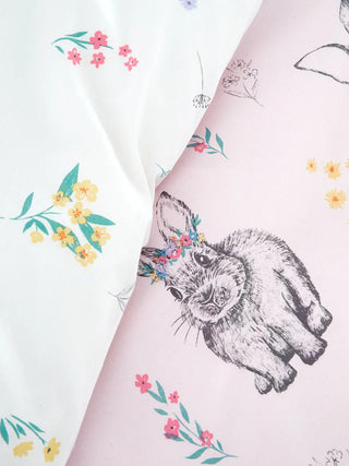 Bunny Tails Ditsy Flowers  Duvet Cover Set | Pink