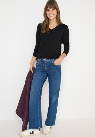 Basic Gathered Tee | Black