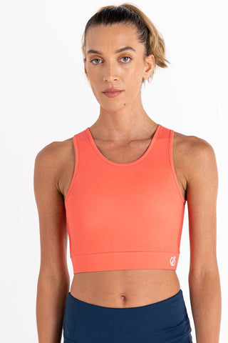 Women's Longline Sports Bra Neon Peach