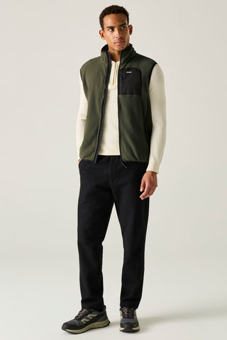 Frankie Fleece Gilet | Dark Khaki Black