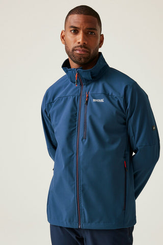 Men's Arana Softshell Jacket | Moonlight Denim Tangerine Tango