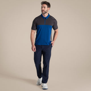 Men's NosiLife Avro Golf Short Sleeved Polo Top | Dark Iron / Deep Marina