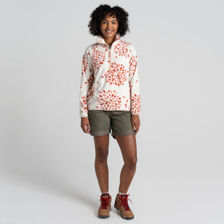 Women's National Trust Reedmace Half Zip Fleece | Red Sandstone Print