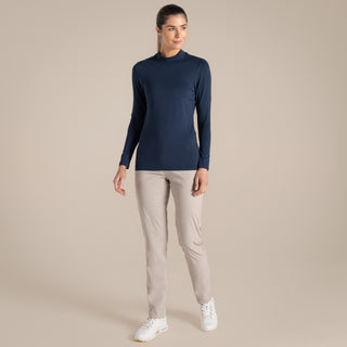 Women's NosiLife Golf Long Sleeved Mock Neck Top | Blue Navy