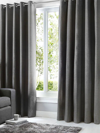 Sorbonne  Eyelet Blackout Curtains | Charcoal