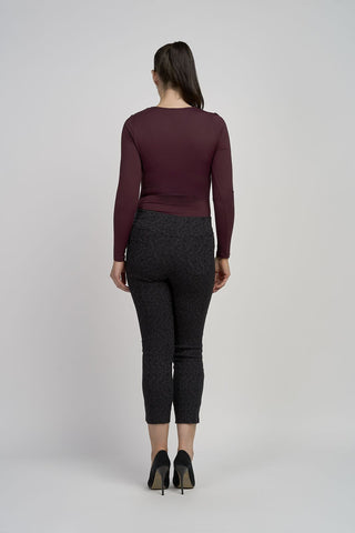 Butter Cup Ankle Grazer Trouser | Black Jacquard