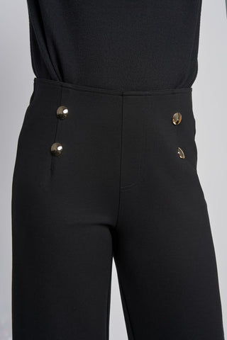 Button Feature Trouser | Black