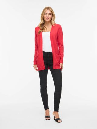 Viril Open Long Sleeve Knit Cardigan | Hibiscus