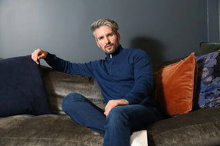 Justin Half Zip | Blue Melange