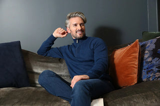 Justin Half Zip | Blue Melange