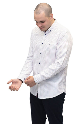 Reform Long Sleeve Shirt | White/Navy/Red