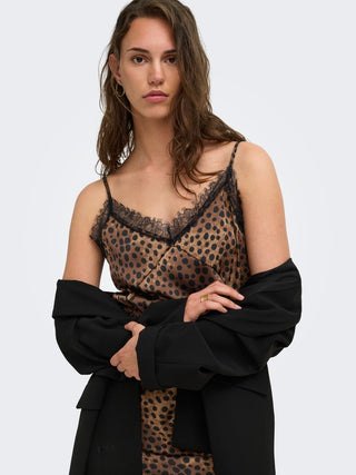 Menus Strap Lace Top | Leopard