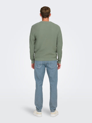Tony Waffle Crew Neck | Wrought Iron