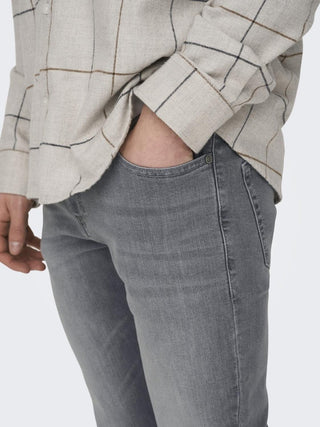 Loom Mid Rise Slim Jean | Light Grey