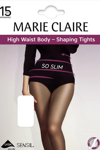 Marie Claire So Slim Ladder Resist High Waist Body Tone 15 Denier Black