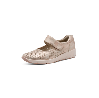 Wedge Cross Strap Shoe | Rose Gold