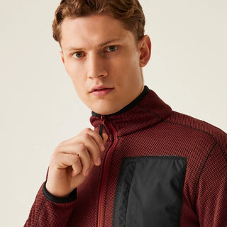 Men's Kitom Full Zip Fleece Red Ochre Marl