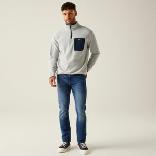 Men's Frankie Half Zip Fleece | Silver Grey Navy
