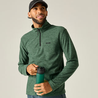 Thompson Marl Half Zip Fleece | Dark Forest Green