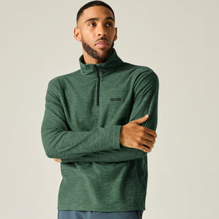 Thompson Marl Half Zip Fleece | Dark Forest Green