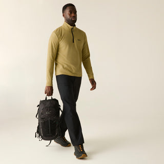 Thompson Marl Half Zip Fleece | Wood Brown
