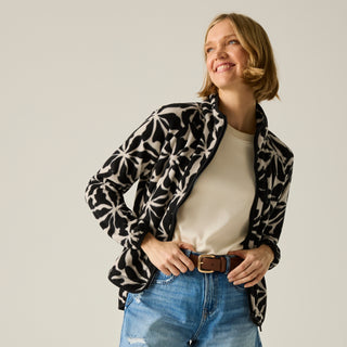 Women's Frankie Full Zip Fleece | Abstract Floral
