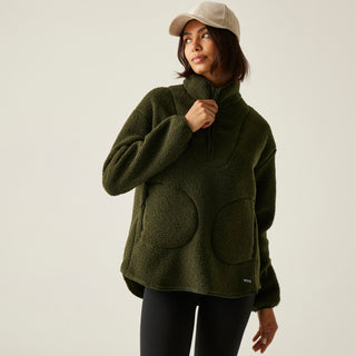 Women's Frankie Borg Half Zip Fleece | Dark Khaki