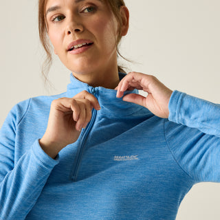 Women's Sweethart Marl Half Zip Fleece  | Washed Denim