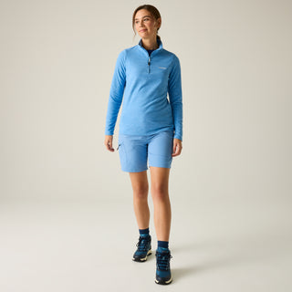 Women's Sweethart Marl Half Zip Fleece  | Washed Denim