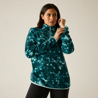 Margot 1/4 Zip Fleece | Mediterranea Brushstroke Print