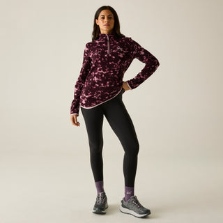 Margot 1/4 Zip Fleece | Fig  Brushstroke Print