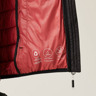 Women's Marizion Quilted Jacket Black Mineral Red