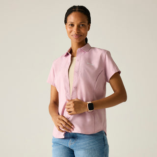 Women's Anti-insect Travel Light Short Sleeve Shirt | Powdered Lilac Solid