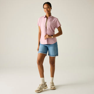 Women's Anti-insect Travel Light Short Sleeve Shirt | Powdered Lilac Solid