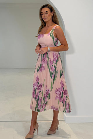 Lola Floral Print Midi Dress | Pink