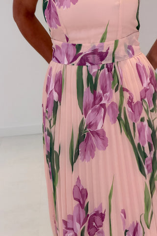 Lola Floral Print Midi Dress | Pink