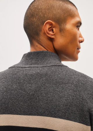 Tully Half Zip Knit | Charcoal Marl