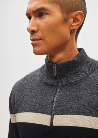 Tully Half Zip Knit | Charcoal Marl