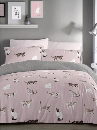 Cats Duvet Cover Pink