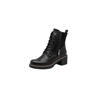 Round Toe Lace Up Ankle Boot | Black