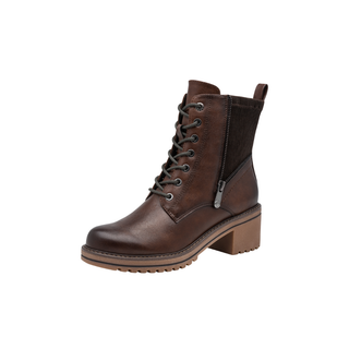 Round Toe Lace Up Ankle Boot | Chestnut