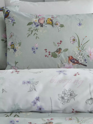 Catherine Lansfield Songbird Duvet Cover Sage