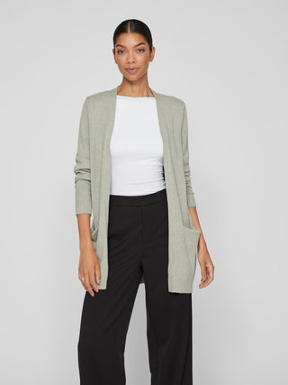 Viril Open Long Sleeve Knit Cardigan | Oil Green