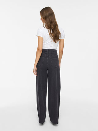 Freya High Waist Rhinestone Jeans | Black Denim