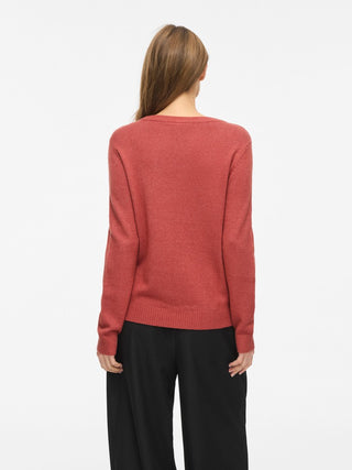 Viril Round Neck Long Sleeve Top | Marsala